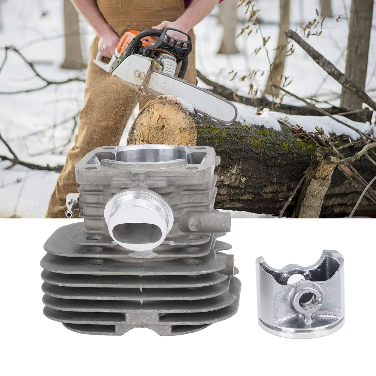 42mm Cylinder Piston Kit Cylinder Piston Assembly for Chainsaw PS 350 PS 351 PS 420