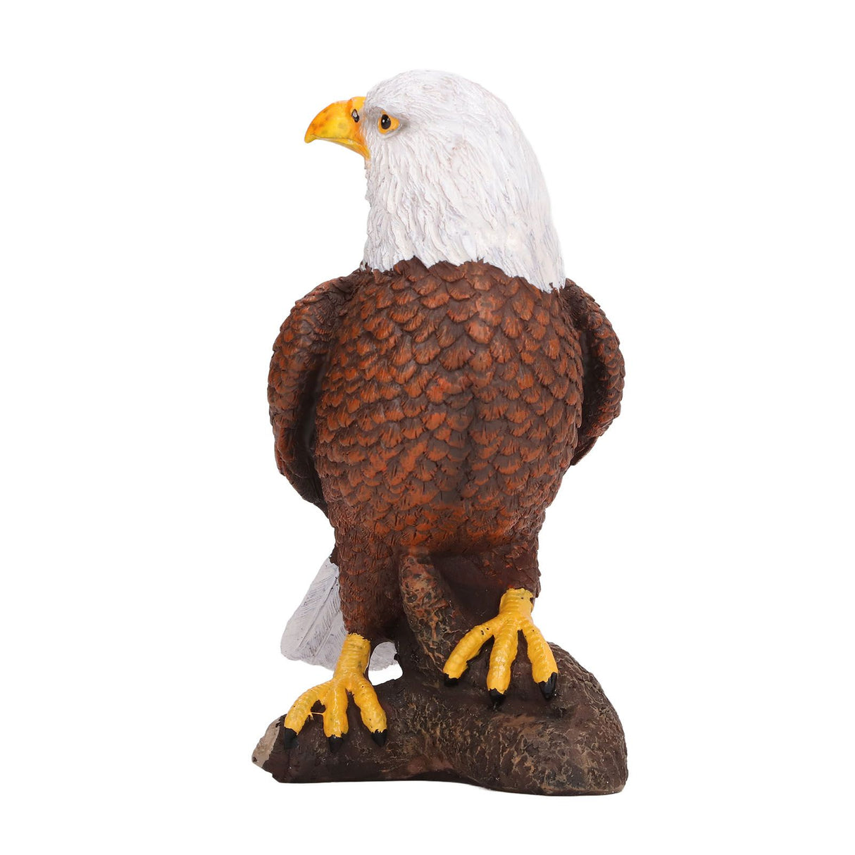 Bald Eagle Statue Head Turn Style Rich Details Stable Durable Resin Patriotic Eagle Figurine for Office Family Cafe
