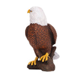 Bald Eagle Statue Head Turn Style Rich Details Stable Durable Resin Patriotic Eagle Figurine for Office Family Cafe - Rear View