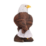 Bald Eagle Statue Head Turn Style Rich Details Stable Durable Resin Patriotic Eagle Figurine for Office Family Cafe