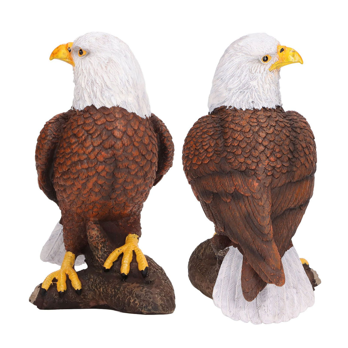 Bald Eagle Statue Head Turn Style Rich Details Stable Durable Resin Patriotic Eagle Figurine for Office Family Cafe