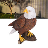 Bald Eagle Statue Head Turn Style Rich Details Stable Durable Resin Patriotic Eagle Figurine for Office Family Cafe