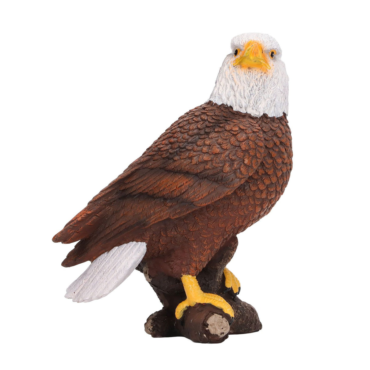 Bald Eagle Statue Head Turn Style Rich Details Stable Durable Resin Patriotic Eagle Figurine for Office Family Cafe