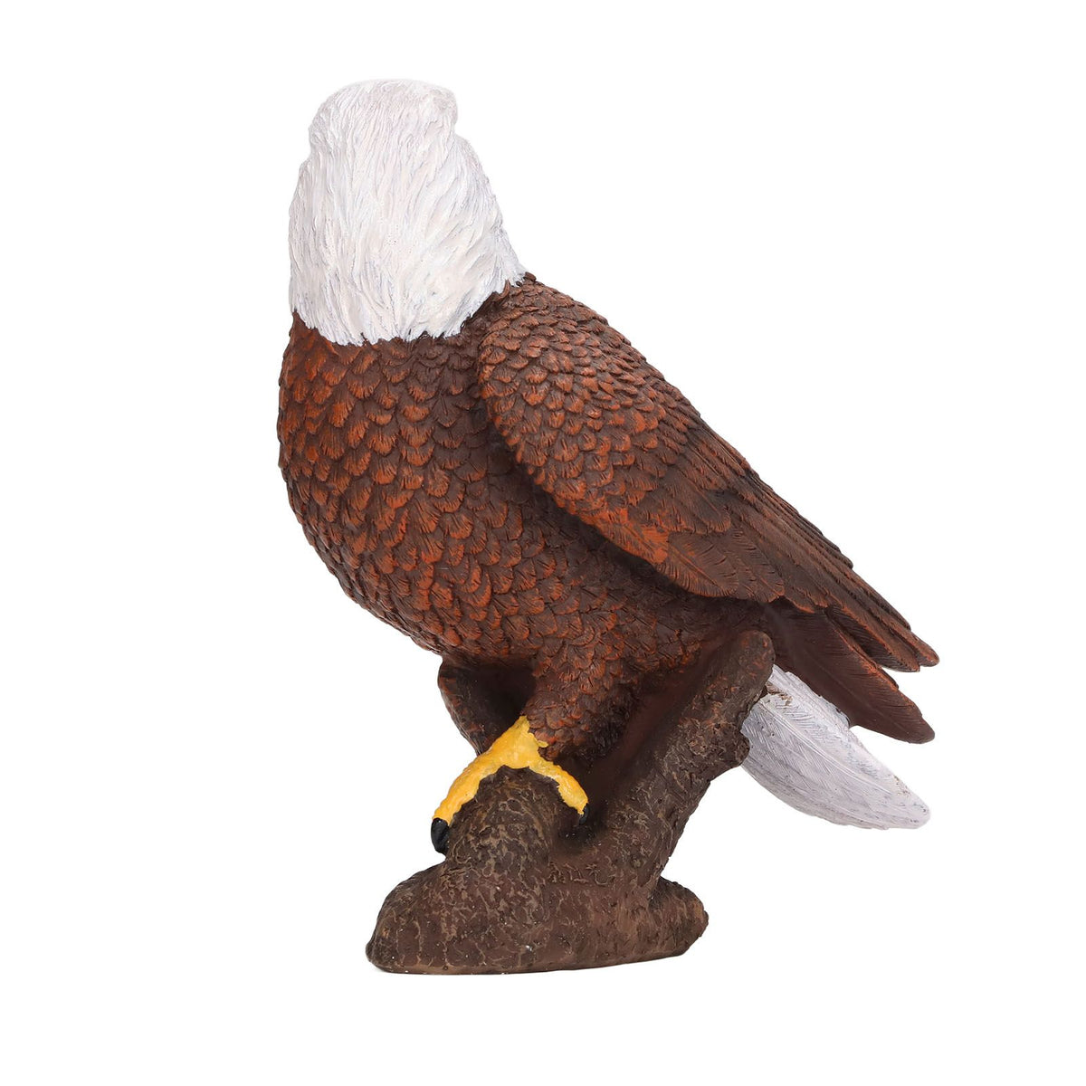 Bald Eagle Statue Head Turn Style Rich Details Stable Durable Resin Patriotic Eagle Figurine for Office Family Cafe