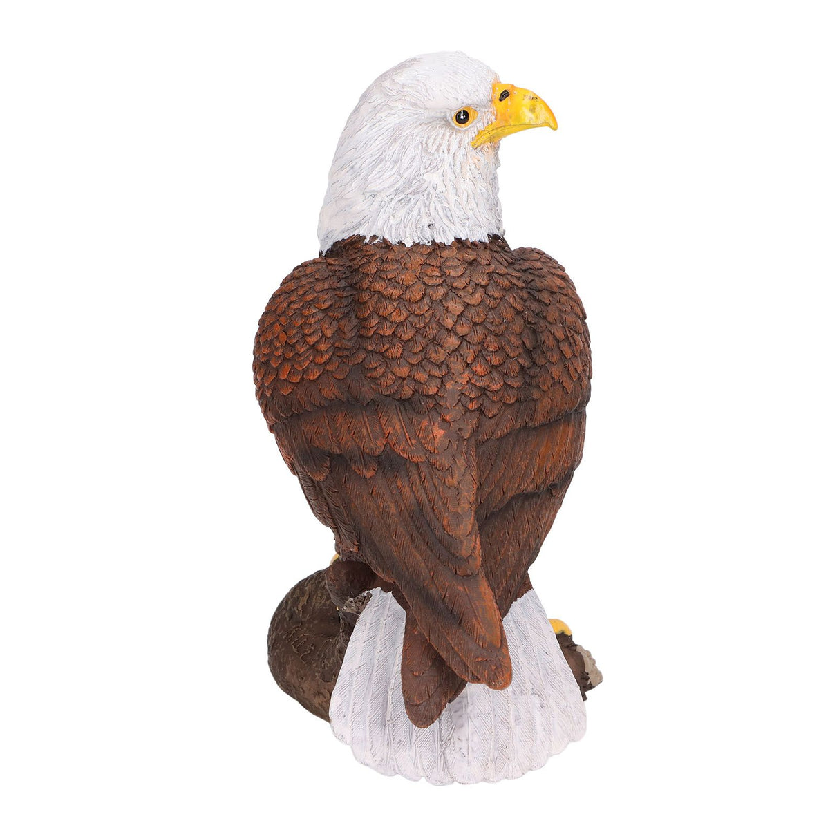 Bald Eagle Statue Head Turn Style Rich Details Stable Durable Resin Patriotic Eagle Figurine for Office Family Cafe