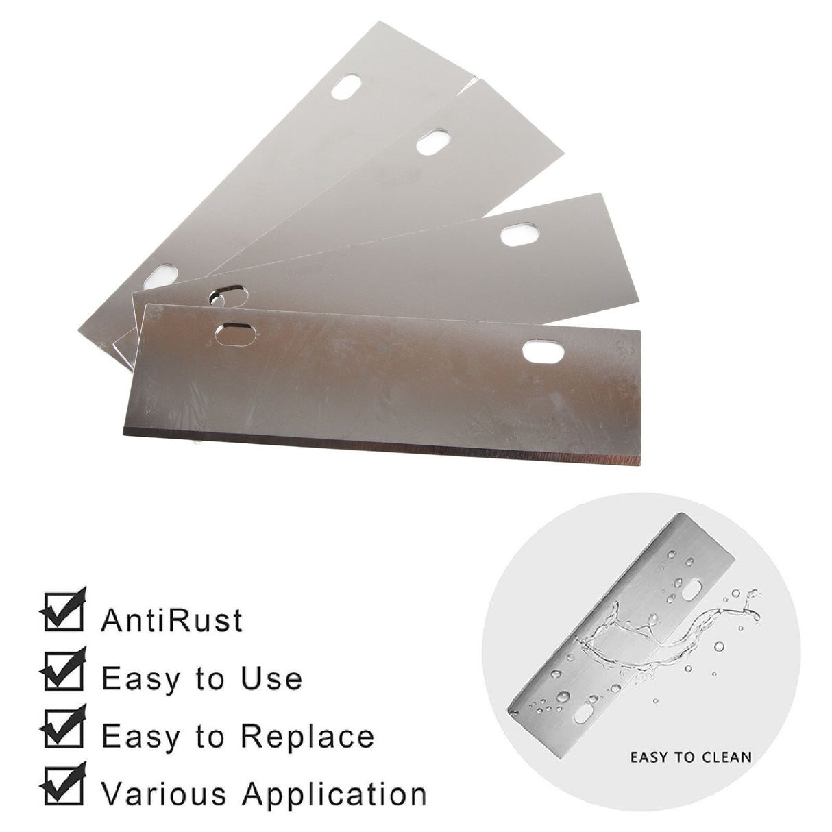 4PCS Grill Scraper Blades Stainless Steel Heavy Duty Griddle Scraper Replacement Blade Accessories for Outdoor BBQ Grill Cleaning Tools