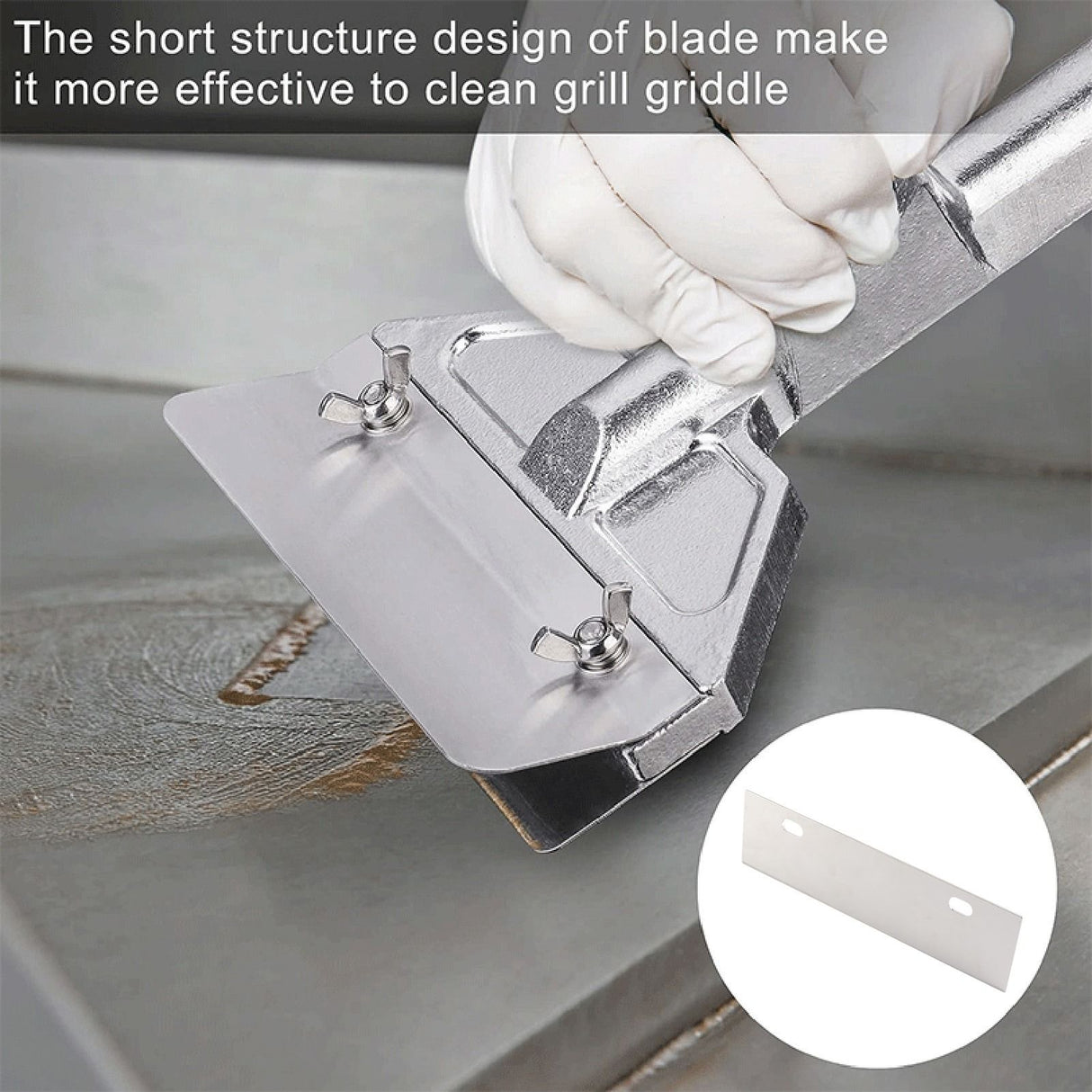 4PCS Grill Scraper Blades Stainless Steel Heavy Duty Griddle Scraper Replacement Blade Accessories for Outdoor BBQ Grill Cleaning Tools