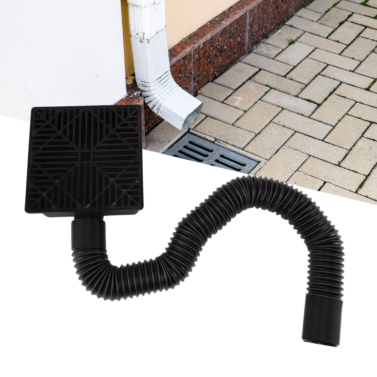 Gutter Downspout Extensions Catch Basin Low Profile Downspout Extender Flexible Pipe Extension Protect House Foundation