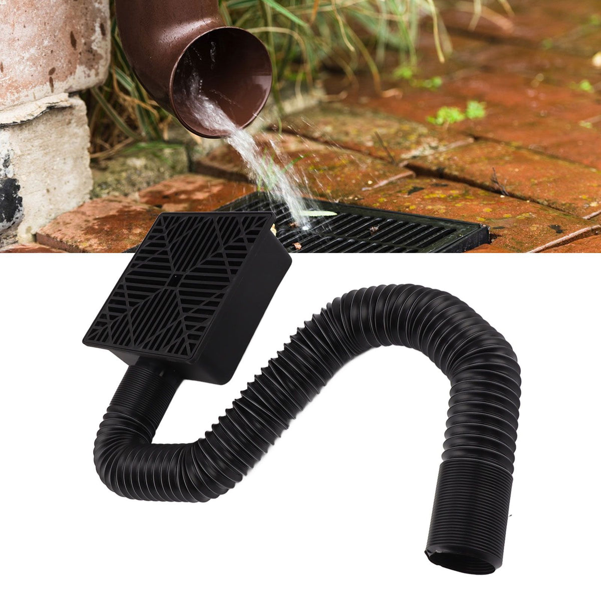 Gutter Downspout Extensions Catch Basin Low Profile Downspout Extender Flexible Pipe Extension Protect House Foundation