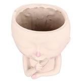 Face Flower Pot Head Planter Pot Cute Resin Succulent Planter with Drainage Hole Closed Eyes Large Opening for Indoor Outdoor