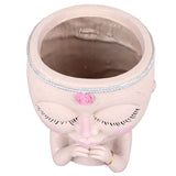 Face Planter Pot Resin Love Style Lady Head Succulent Planter Women Face Flower Pot with Drainage Hole Spades for Indoor Outdoor White - Top-Down View
