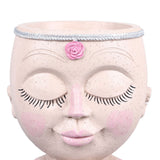 Face Planter Pot Resin Love Style Lady Head Succulent Planter Women Face Flower Pot with Drainage Hole Spades for Indoor Outdoor White - Extra Image