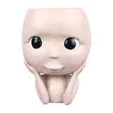 Face Planter Pots Large Caliber Resin Drainage Hole Design Creative Head Succulent Planters Pot for Herbs Succulents Cacti