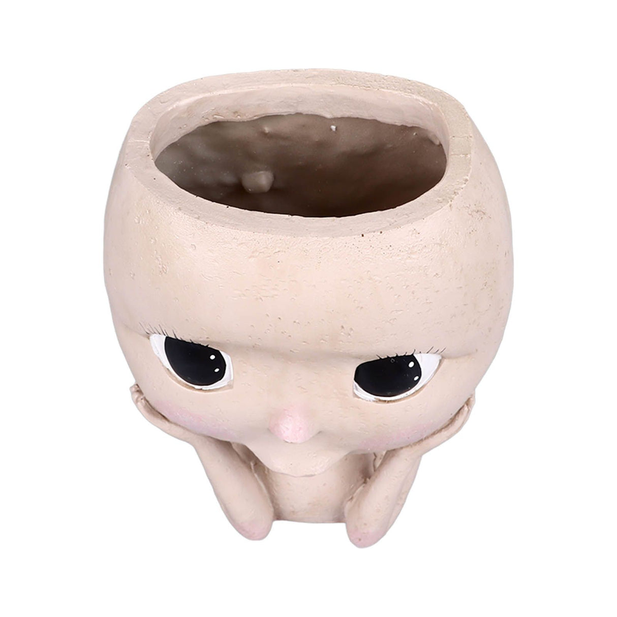 Face Planter Pots Large Caliber Resin Drainage Hole Design Creative Head Succulent Planters Pot for Herbs Succulents Cacti