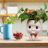 Face Planter Pots Large Caliber Resin Drainage Hole Design Creative Head Succulent Planters Pot for Herbs Succulents Cacti