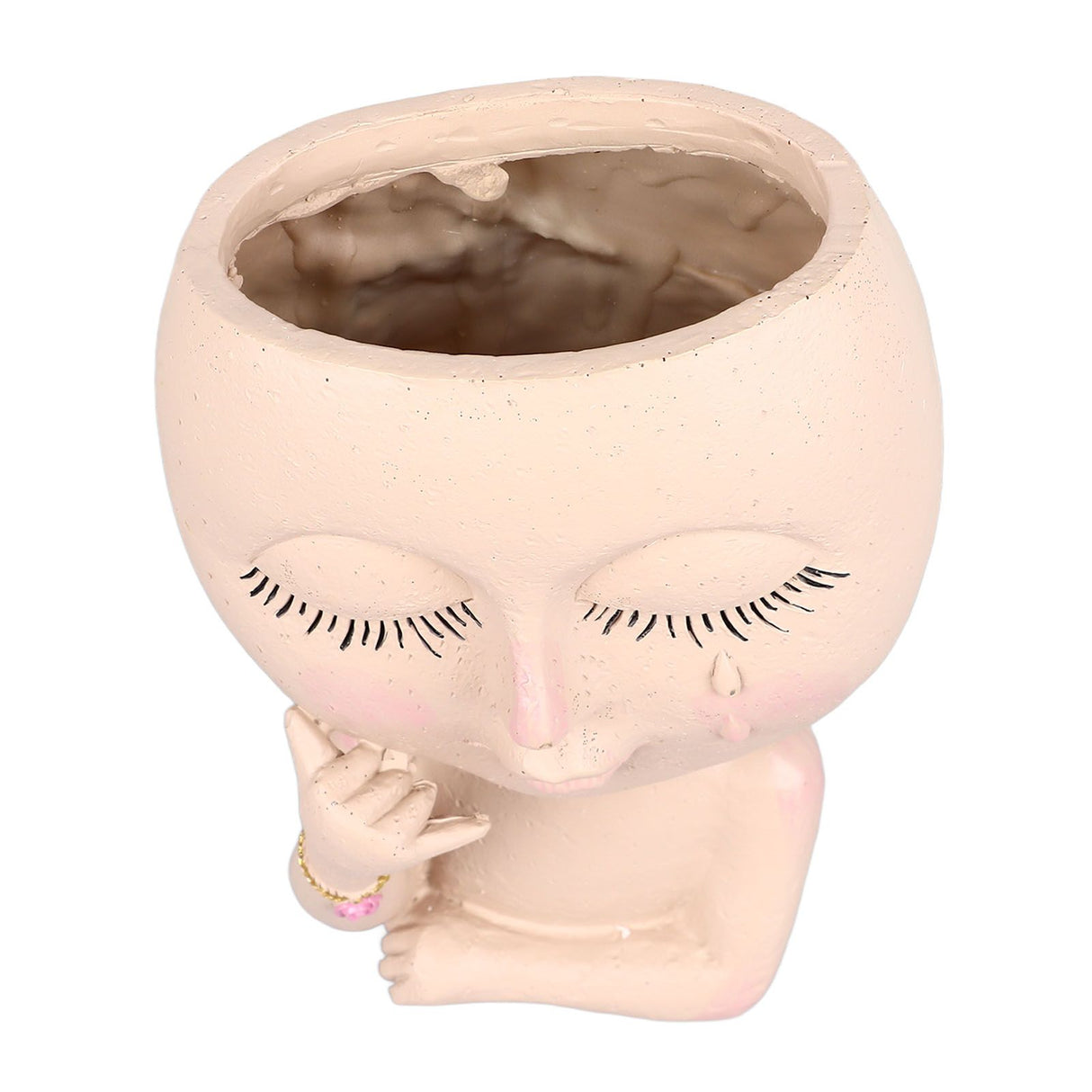 Face Planter Pots Resin Home Head Planter Face Flower Pot Head Planter for Indoor Outdoor Plants with Drainage Hole