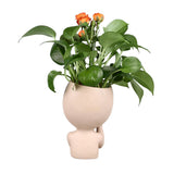 Face Planter Pots Resin Home Head Planter Face Flower Pot Head Planter for Indoor Outdoor Plants with Drainage Hole