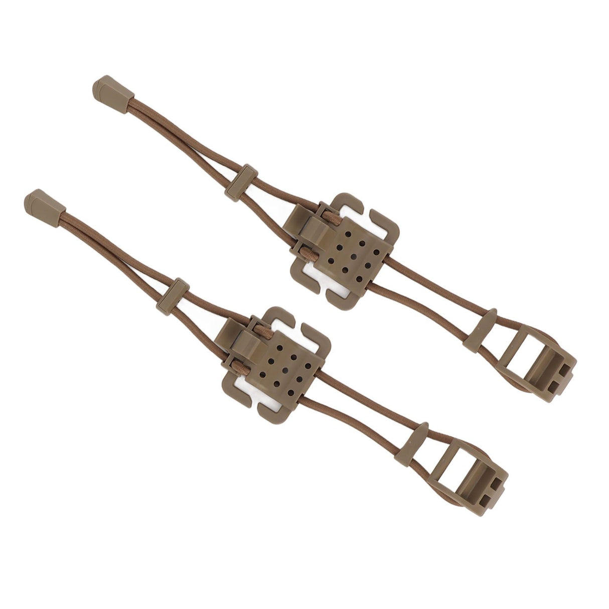 2Pcs Backpack Binding Clip MOLLE Gear Organizer Fastener Elastic Binding Buckle Carabiner Clip Bags Clasp Cord Fix Gear Elastic Strap Khaki
