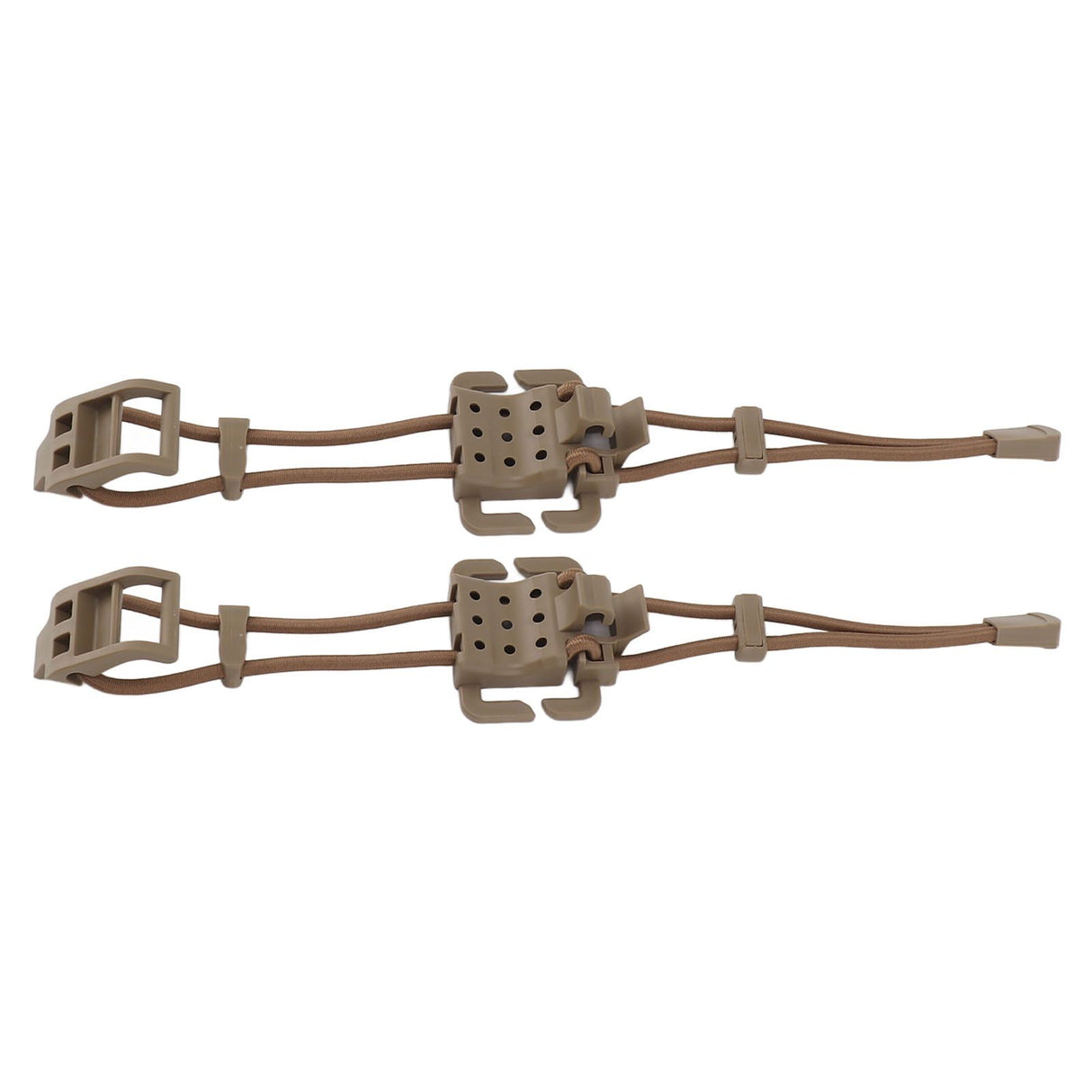 2Pcs Backpack Binding Clip MOLLE Gear Organizer Fastener Elastic Binding Buckle Carabiner Clip Bags Clasp Cord Fix Gear Elastic Strap Khaki