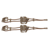 2Pcs Backpack Binding Clip MOLLE Gear Organizer Fastener Elastic Binding Buckle Carabiner Clip Bags Clasp Cord Fix Gear Elastic Strap Khaki - Close-Up Angle