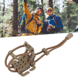 2Pcs Backpack Binding Clip MOLLE Gear Organizer Fastener Elastic Binding Buckle Carabiner Clip Bags Clasp Cord Fix Gear Elastic Strap Khaki