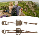 2Pcs Backpack Binding Clip MOLLE Gear Organizer Fastener Elastic Binding Buckle Carabiner Clip Bags Clasp Cord Fix Gear Elastic Strap Khaki - Extra Image