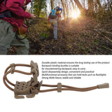 2Pcs Backpack Binding Clip MOLLE Gear Organizer Fastener Elastic Binding Buckle Carabiner Clip Bags Clasp Cord Fix Gear Elastic Strap Khaki