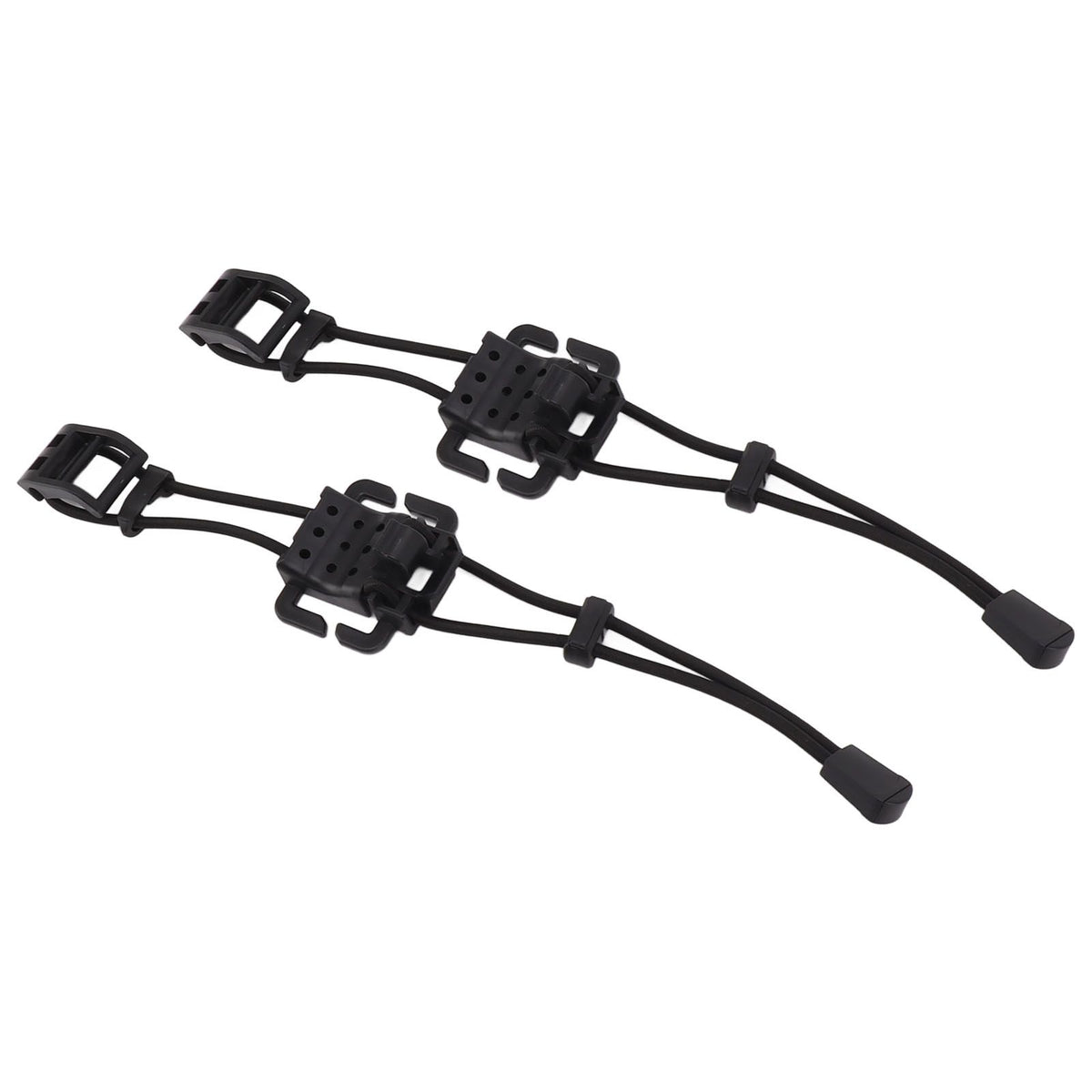 2Pcs Backpack Binding Clip MOLLE Gear Organizer Fastener Elastic Binding Buckle Carabiner Clip Bags Clasp Cord Fix Gear Elastic Strap Black