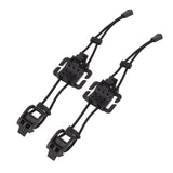 2Pcs Backpack Binding Clip MOLLE Gear Organizer Fastener Elastic Binding Buckle Carabiner Clip Bags Clasp Cord Fix Gear Elastic Strap Black