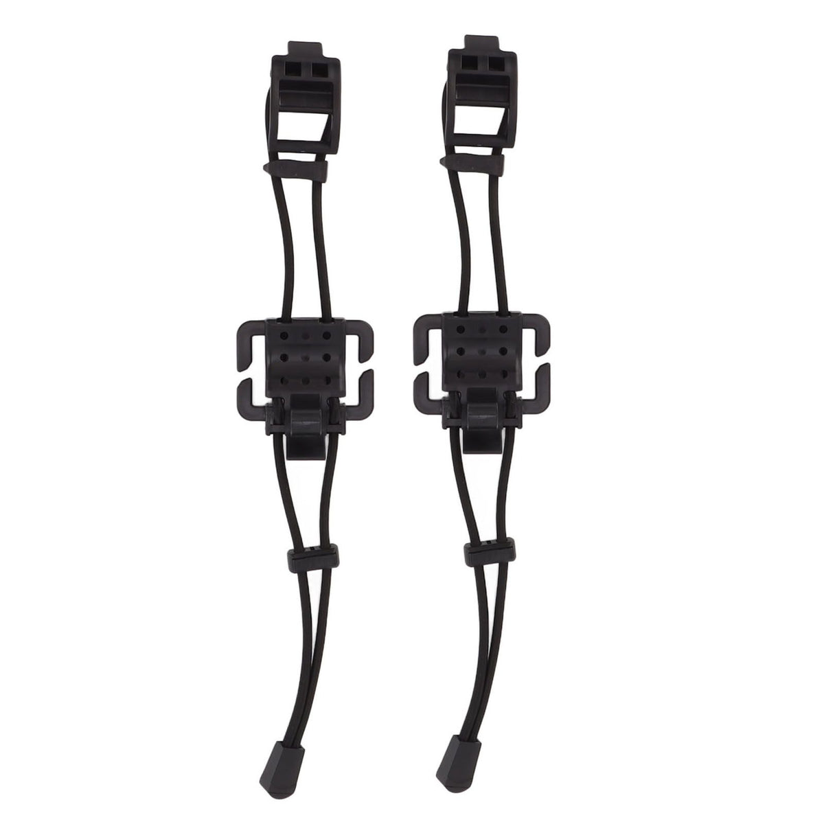2Pcs Backpack Binding Clip MOLLE Gear Organizer Fastener Elastic Binding Buckle Carabiner Clip Bags Clasp Cord Fix Gear Elastic Strap Black
