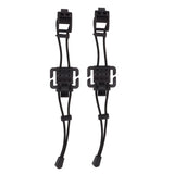2Pcs Backpack Binding Clip MOLLE Gear Organizer Fastener Elastic Binding Buckle Carabiner Clip Bags Clasp Cord Fix Gear Elastic Strap Black