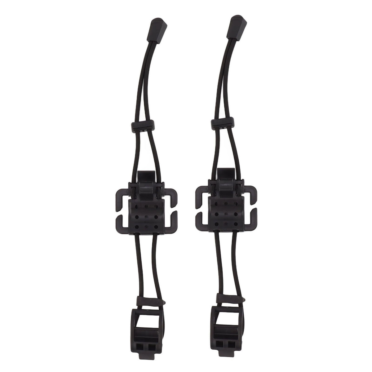 2Pcs Backpack Binding Clip MOLLE Gear Organizer Fastener Elastic Binding Buckle Carabiner Clip Bags Clasp Cord Fix Gear Elastic Strap Black