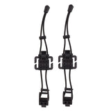 2Pcs Backpack Binding Clip MOLLE Gear Organizer Fastener Elastic Binding Buckle Carabiner Clip Bags Clasp Cord Fix Gear Elastic Strap Black - Close-Up Angle