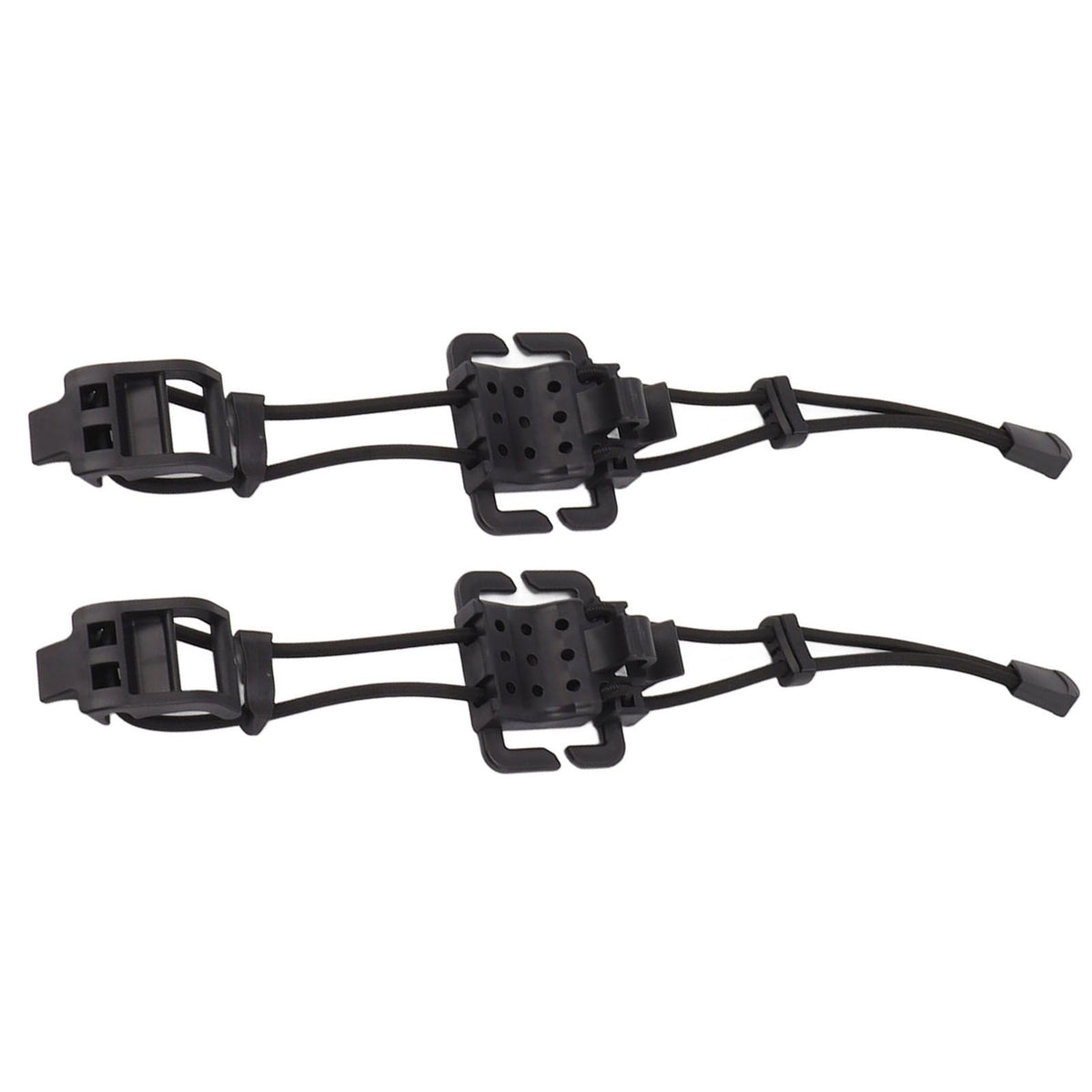 2Pcs Backpack Binding Clip MOLLE Gear Organizer Fastener Elastic Binding Buckle Carabiner Clip Bags Clasp Cord Fix Gear Elastic Strap Black