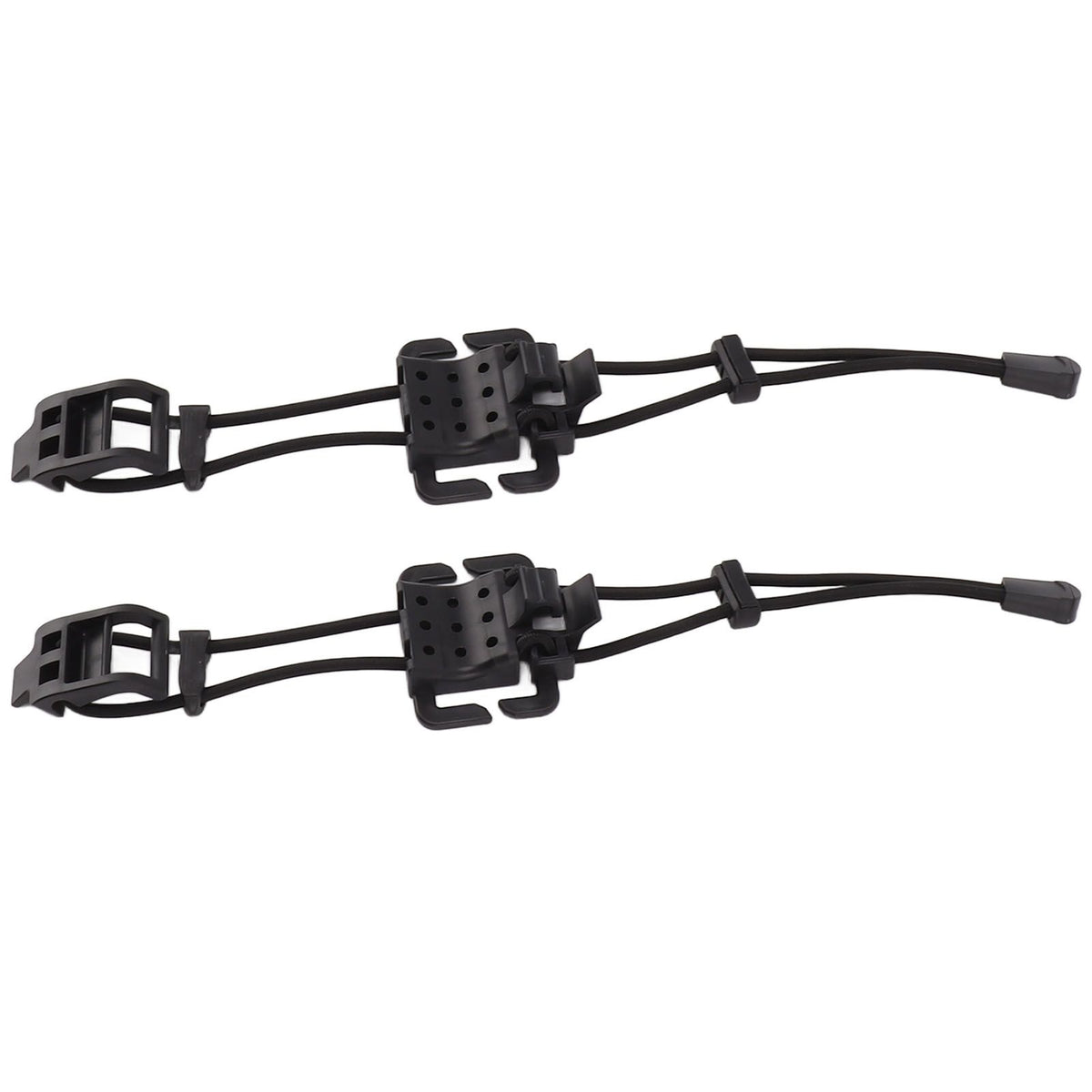 2Pcs Backpack Binding Clip MOLLE Gear Organizer Fastener Elastic Binding Buckle Carabiner Clip Bags Clasp Cord Fix Gear Elastic Strap Black
