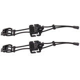 2Pcs Backpack Binding Clip MOLLE Gear Organizer Fastener Elastic Binding Buckle Carabiner Clip Bags Clasp Cord Fix Gear Elastic Strap Black
