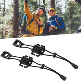 2Pcs Backpack Binding Clip MOLLE Gear Organizer Fastener Elastic Binding Buckle Carabiner Clip Bags Clasp Cord Fix Gear Elastic Strap Black