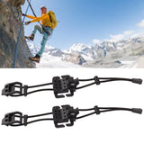 2Pcs Backpack Binding Clip MOLLE Gear Organizer Fastener Elastic Binding Buckle Carabiner Clip Bags Clasp Cord Fix Gear Elastic Strap Black