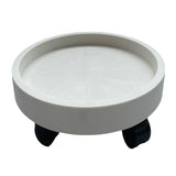 Flower Pot Tray Wheels Round Shape Removable Rotating Wheels Plant Stand for Balcony White 30