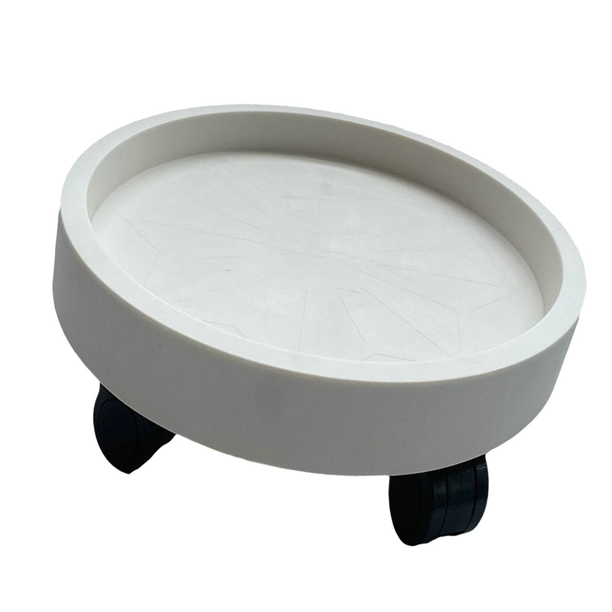 Flower Pot Tray Wheels Round Shape Removable Rotating Wheels Plant Stand for Balcony White 30