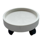 Flower Pot Tray Wheels Round Shape Removable Rotating Wheels Plant Stand for Balcony White 40