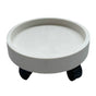 Flower Pot Tray Wheels Round Shape Removable Rotating Wheels Plant Stand for Balcony White 40