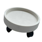 Flower Pot Tray Wheels Round Shape Removable Rotating Wheels Plant Stand for Balcony White 40