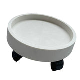Flower Pot Tray Wheels Round Shape Removable Rotating Wheels Plant Stand for Balcony White 40 - Front View