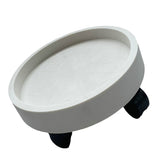 Flower Pot Tray Wheels Round Shape Removable Rotating Wheels Plant Stand for Balcony White 40