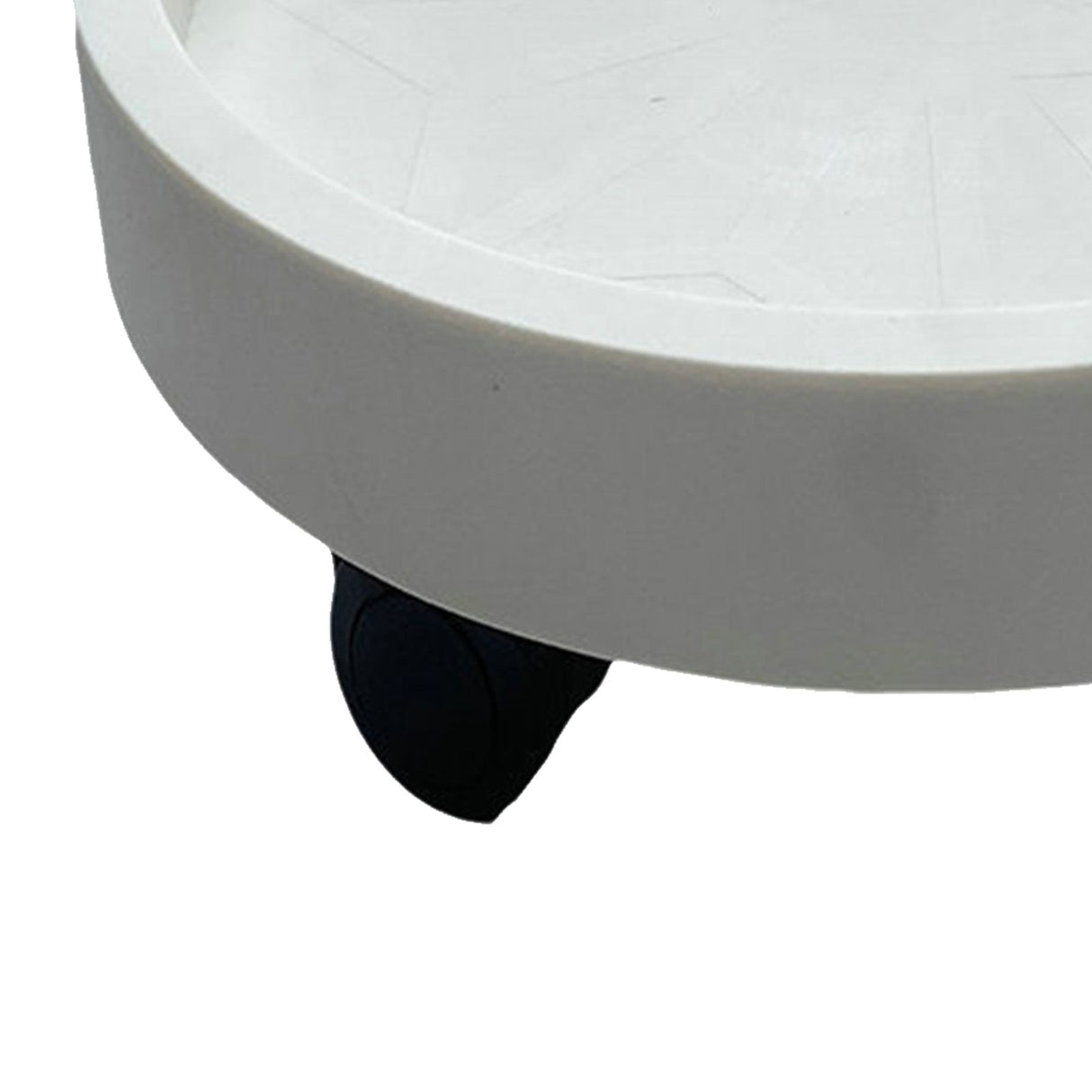 Flower Pot Tray Wheels Round Shape Removable Rotating Wheels Plant Stand for Balcony White 40