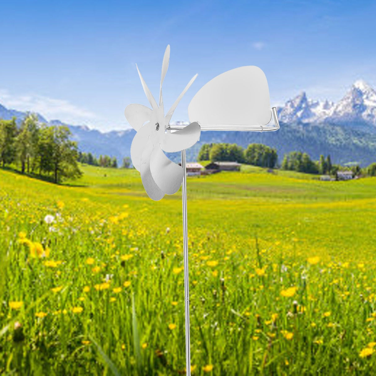 360 Degree Rotation Swivel Weathervane Stainless Steel Windmill Weather Vane for Outdoor Yard