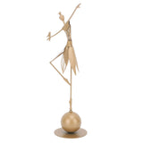 Dancing Girl Statue Metal Outdoor Sculpture Garden Decoration for Lawn Bookshelf Terrace