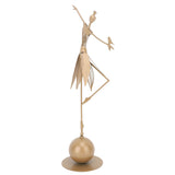 Dancing Girl Statue Metal Outdoor Sculpture Garden Decoration for Lawn Bookshelf Terrace