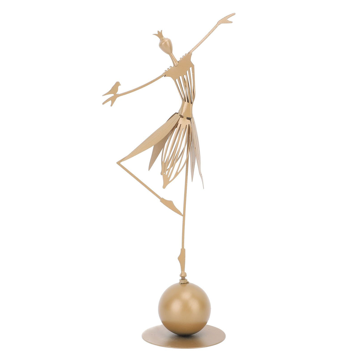 Dancing Girl Statue Metal Outdoor Sculpture Garden Decoration for Lawn Bookshelf Terrace